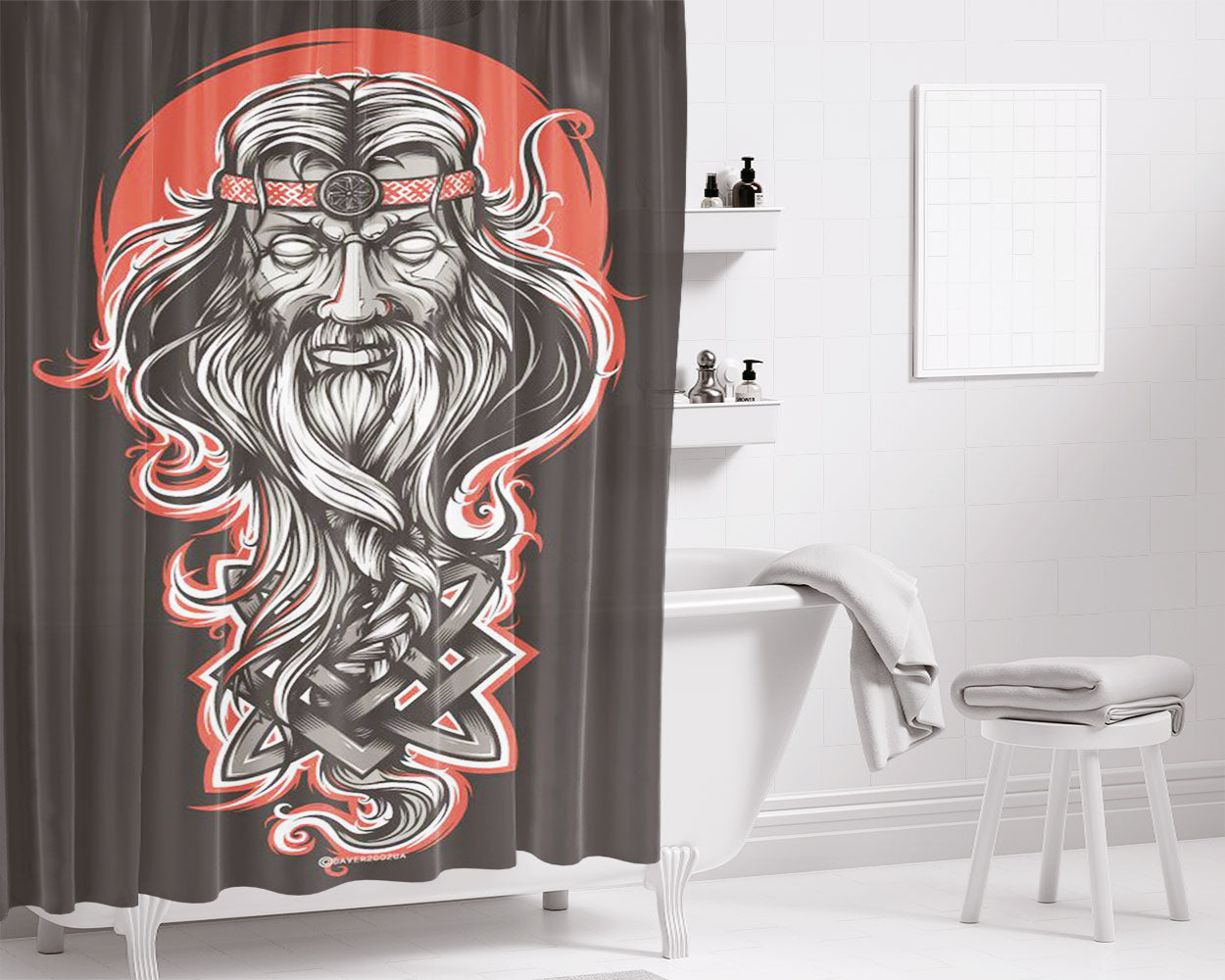 Metal Underground Mural Bathroom Shower Curtain Fabric Waterproof | 66 X 72 Inch