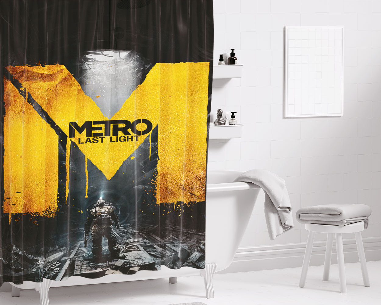 Metro Last Night Bathroom Shower Curtain Fabric Waterproof | 66 X 72 Inch