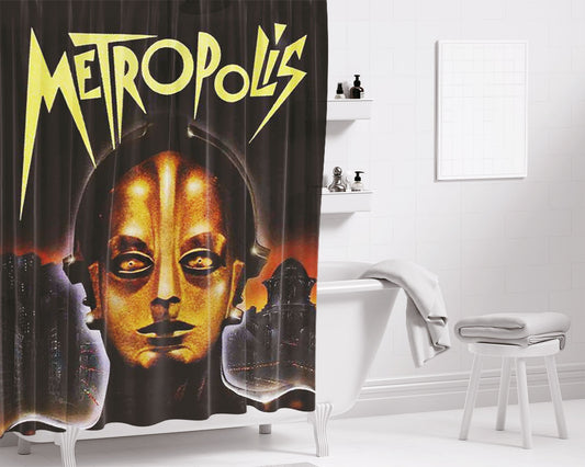 Metropolis Fritz Lang Bathroom Shower Curtain Fabric Waterproof | 66 X 72 Inch