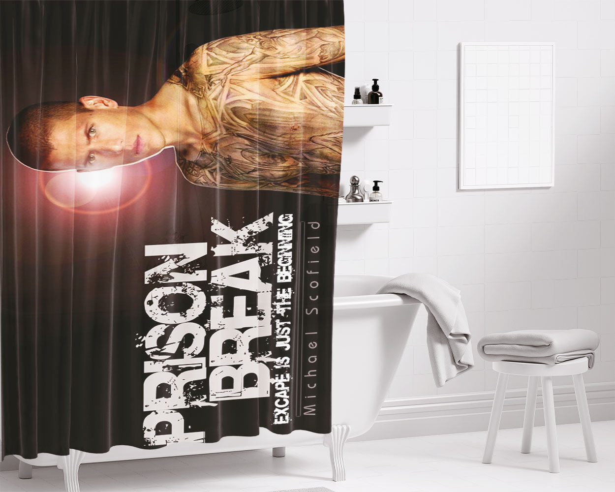 Michael Scofield Bathroom Shower Curtain Fabric Waterproof | 66 X 72 Inch