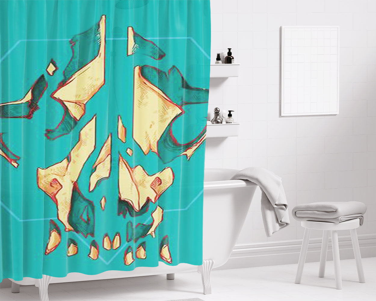 Mindblow Bathroom Shower Curtain Fabric Waterproof | 66 X 72 Inch