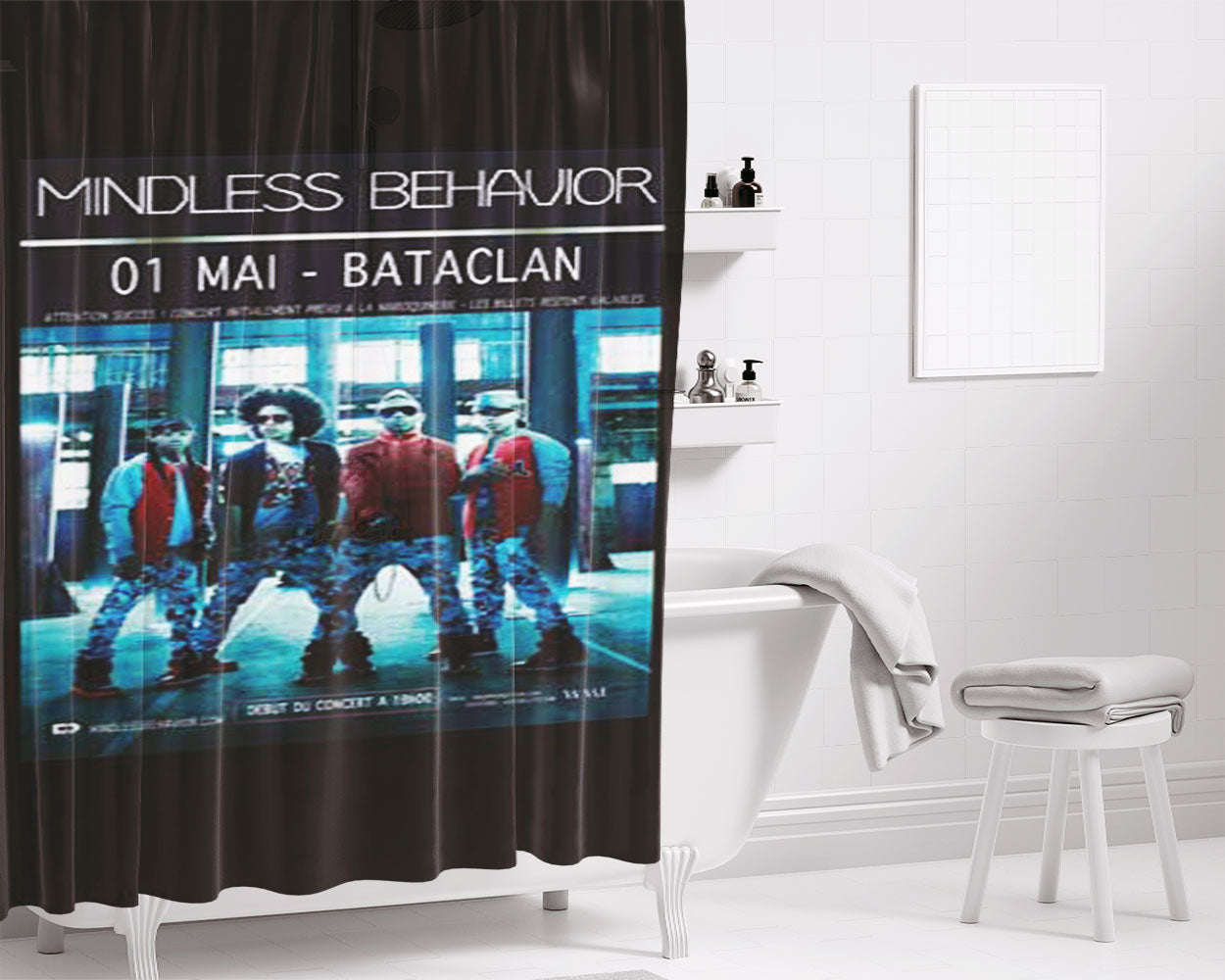 Mindless Behavior Group Bathroom Shower Curtain Fabric Waterproof | 66 X 72 Inch