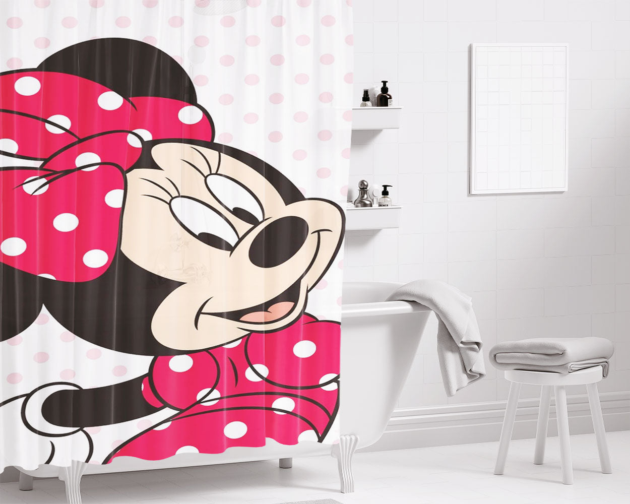 Minnimouse- Bathroom Shower Curtain Fabric Waterproof | 66 X 72 Inch