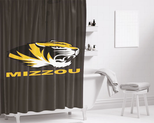 Missouri U Mizzou Logo Bathroom Shower Curtain Fabric Waterproof | 66 X 72 Inch
