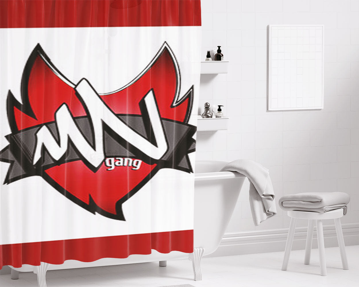 Mn Gang Bathroom Shower Curtain Fabric Waterproof | 66 X 72 Inch