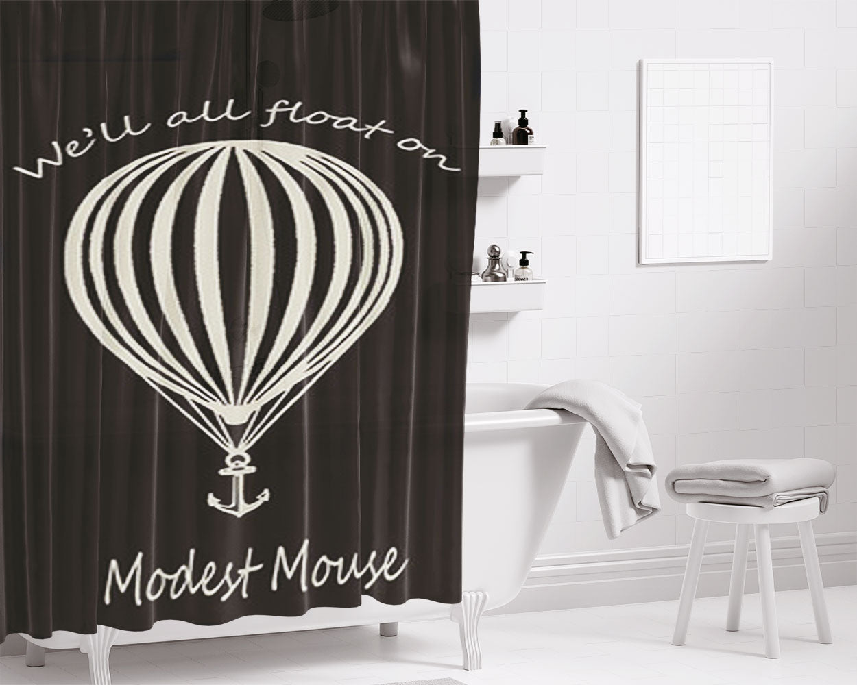 Modest Mouse Ballon Bathroom Shower Curtain Fabric Waterproof | 66 X 72 Inch