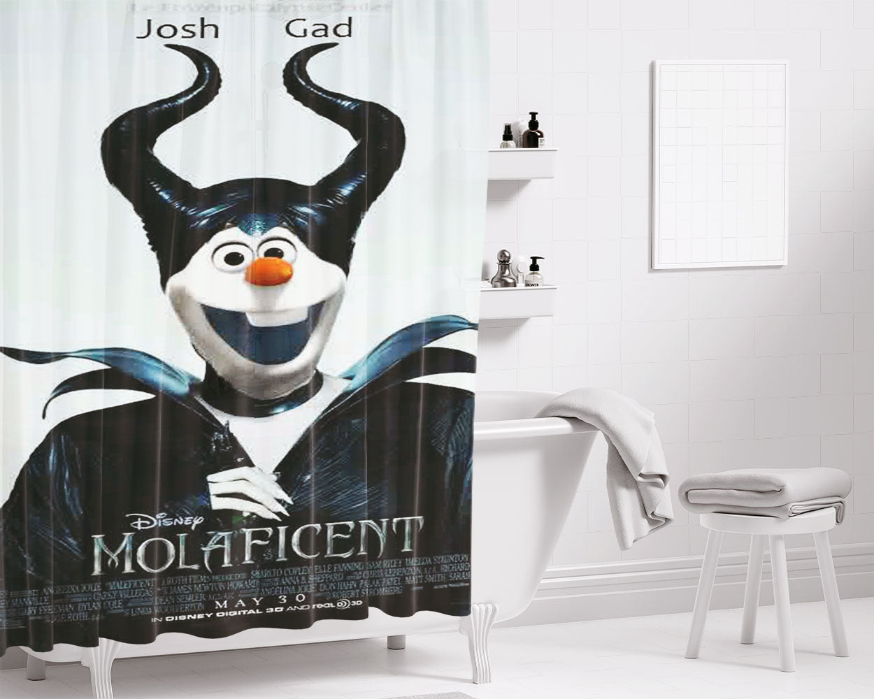 Molaficent Bathroom Shower Curtain Fabric Waterproof | 66 X 72 Inch