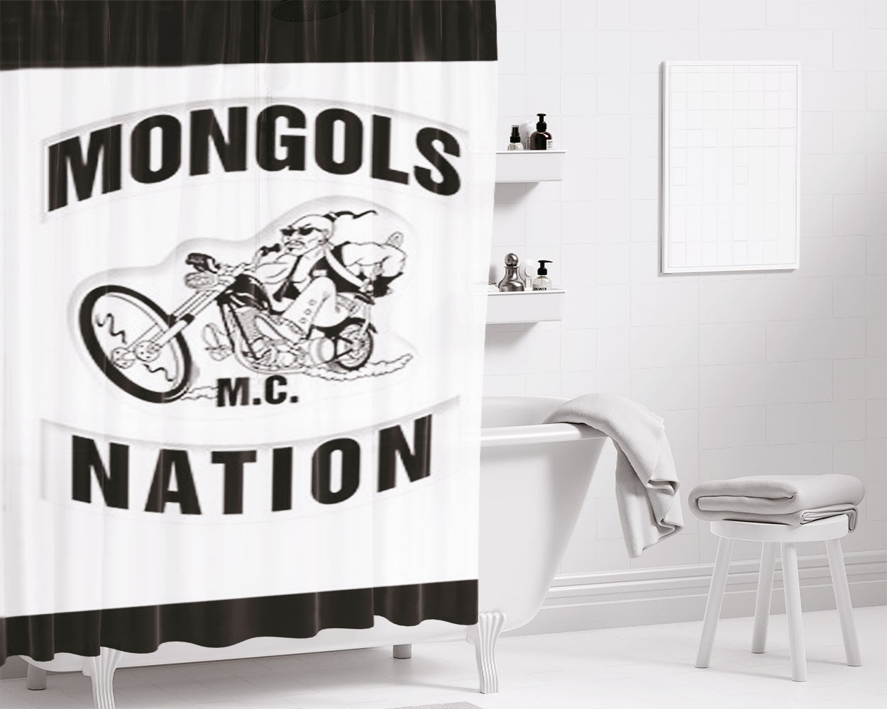 Mongols Nation Bathroom Shower Curtain Fabric Waterproof | 66 X 72 Inch