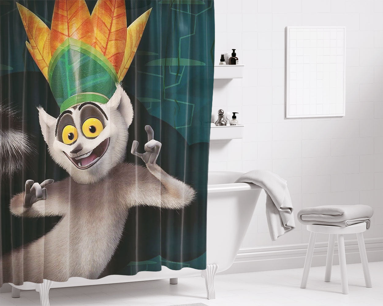 Monkey Movie Bathroom Shower Curtain Fabric Waterproof | 66 X 72 Inch