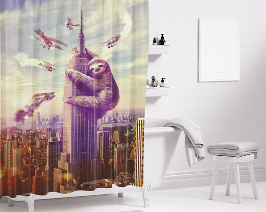 Monkey Tower Bathroom Shower Curtain Fabric Waterproof | 66 X 72 Inch