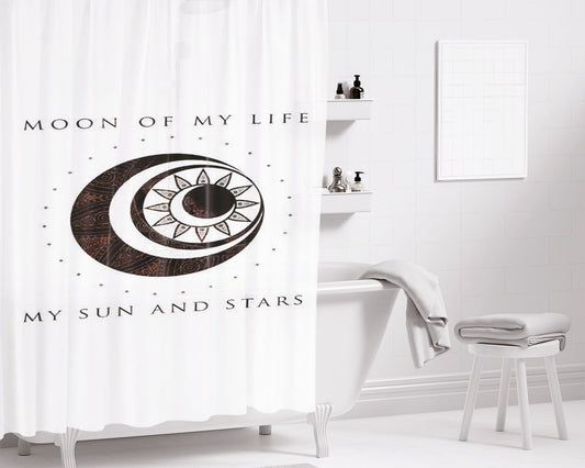 Moon Of My Life My Sun And Stars Bathroom Shower Curtain Fabric Waterproof | 66 X 72 Inch