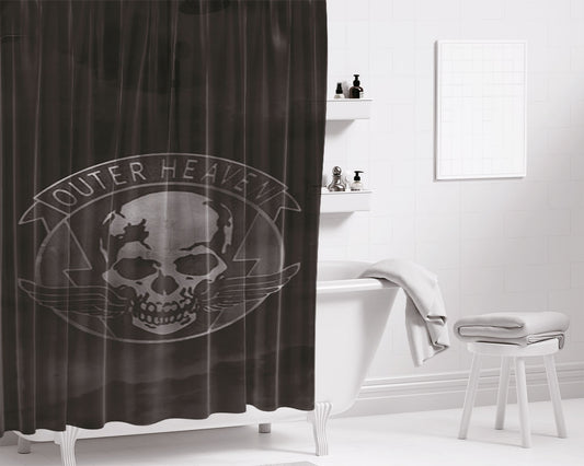 Outer Heaven Logo Bathroom Shower Curtain Fabric Waterproof | 66 X 72 Inch