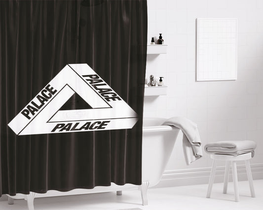 Palace Logo Black And White Bathroom Shower Curtain Fabric Waterproof | 66 X 72 Inch