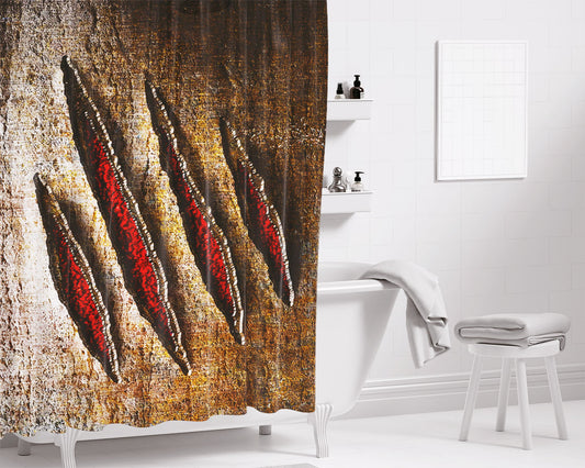 Red Claw Bathroom Shower Curtain Fabric Waterproof | 66 X 72 Inch