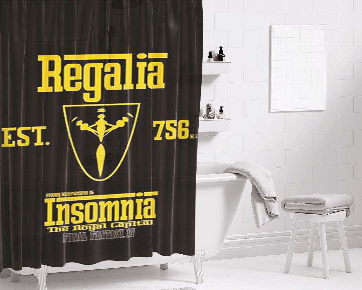 Regalia Motors Bathroom Shower Curtain Fabric Waterproof | 66 X 72 Inch