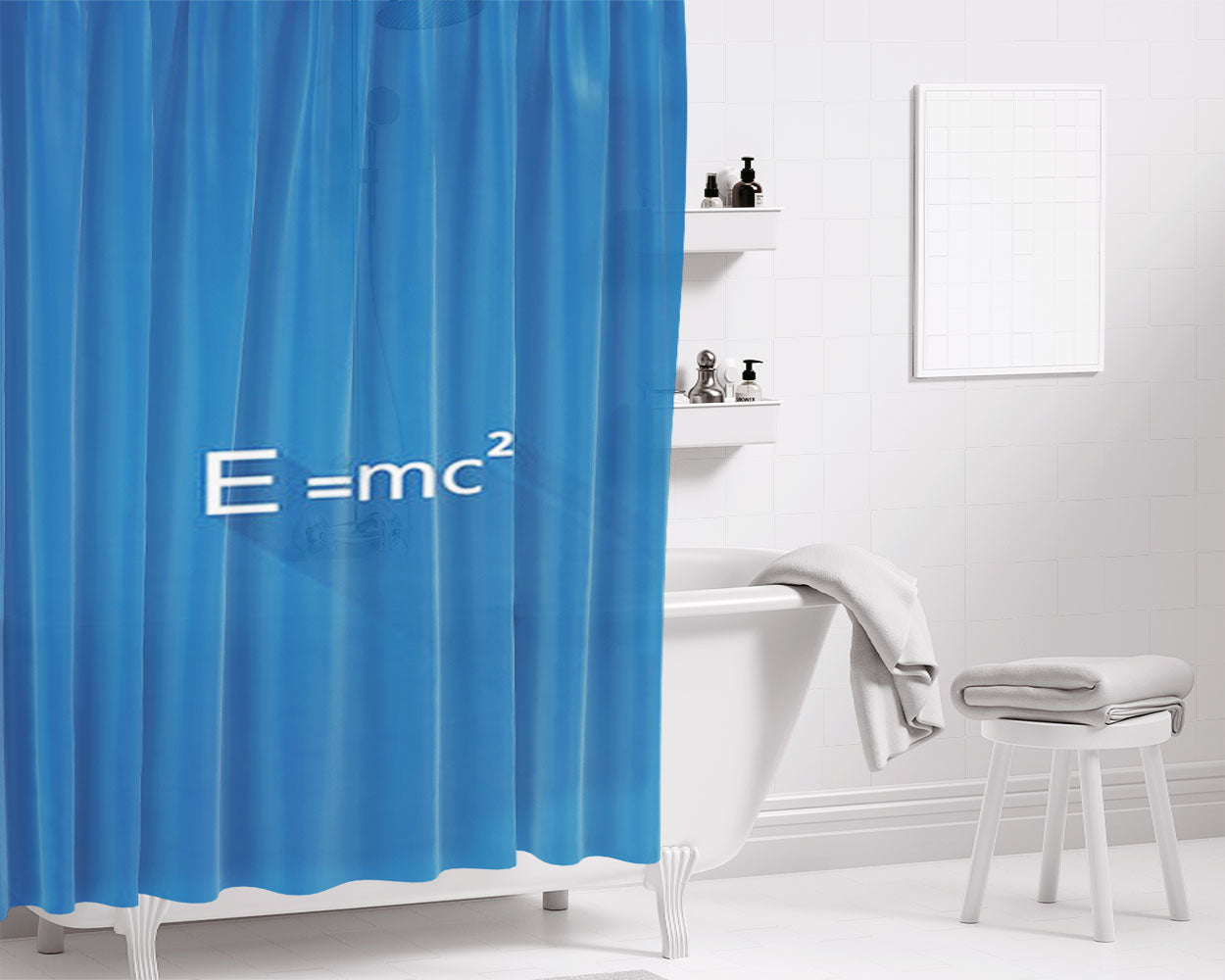 Relativity Bathroom Shower Curtain Fabric Waterproof | 66 X 72 Inch