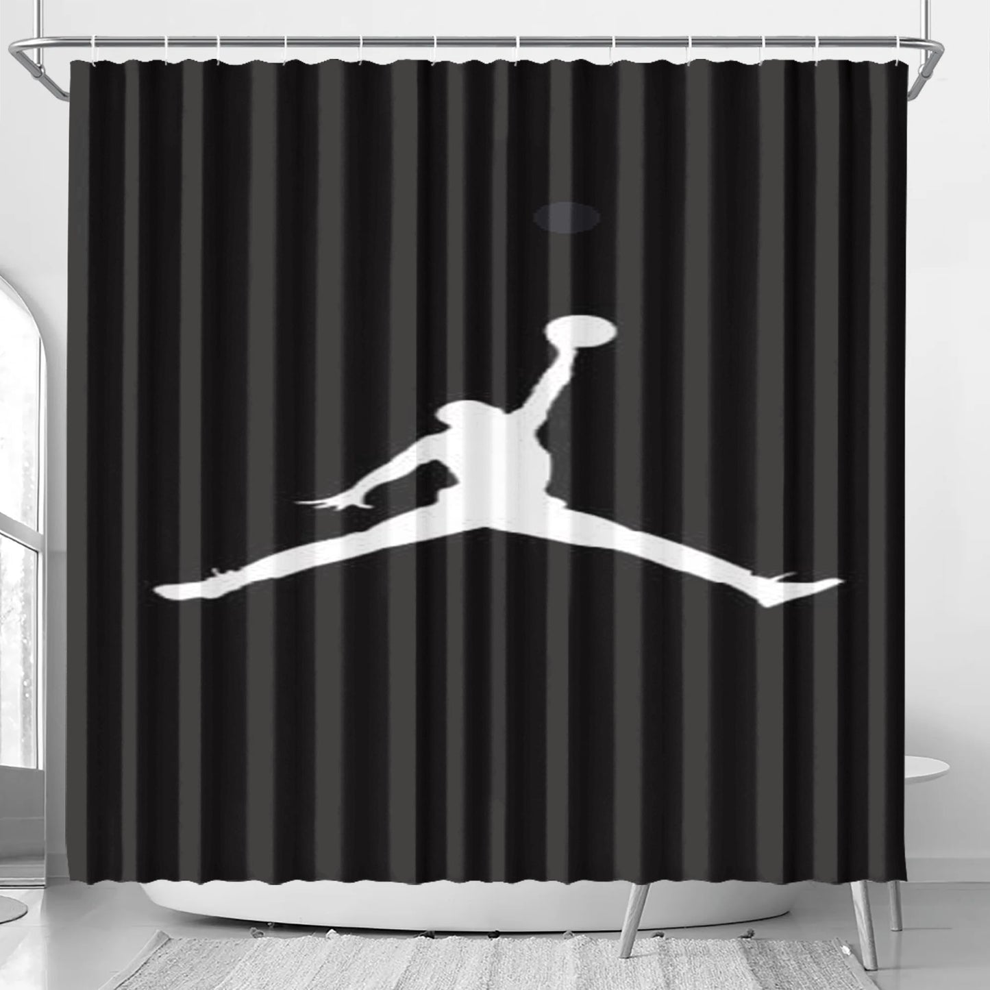 michael jordan bw logo Bathroom Shower Curtain Fabric Waterproof | 66 X 72 Inch