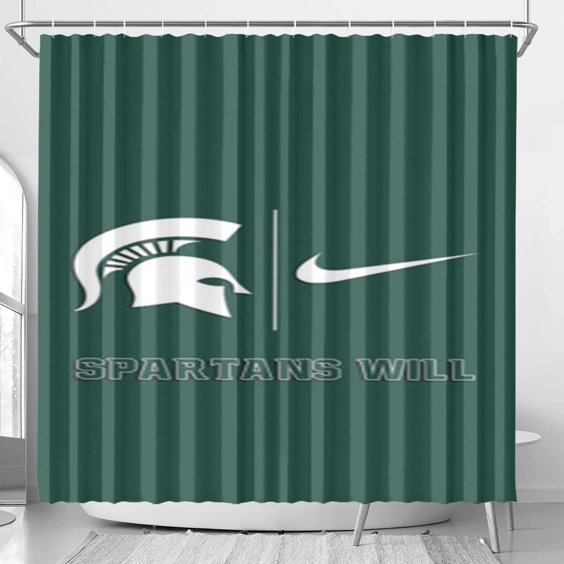 Michigan State Spartans Nike Bathroom Shower Curtain Fabric Waterproof | 66 X 72 Inch