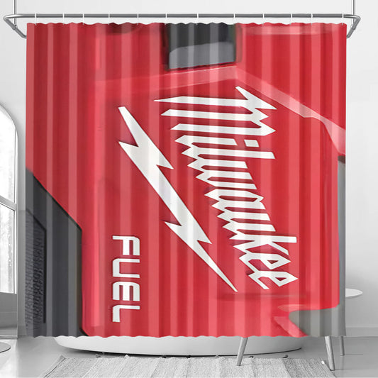 Milwaukee Logo Fuel Icon Bathroom Shower Curtain Fabric Waterproof