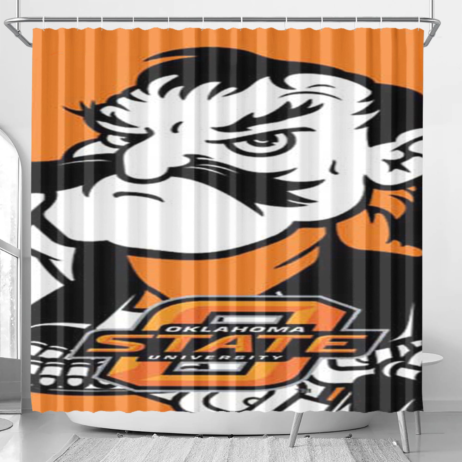 Oklahoma State Big Cowboy Bathroom Shower Curtain Fabric Waterproof | 66 X 72 Inch