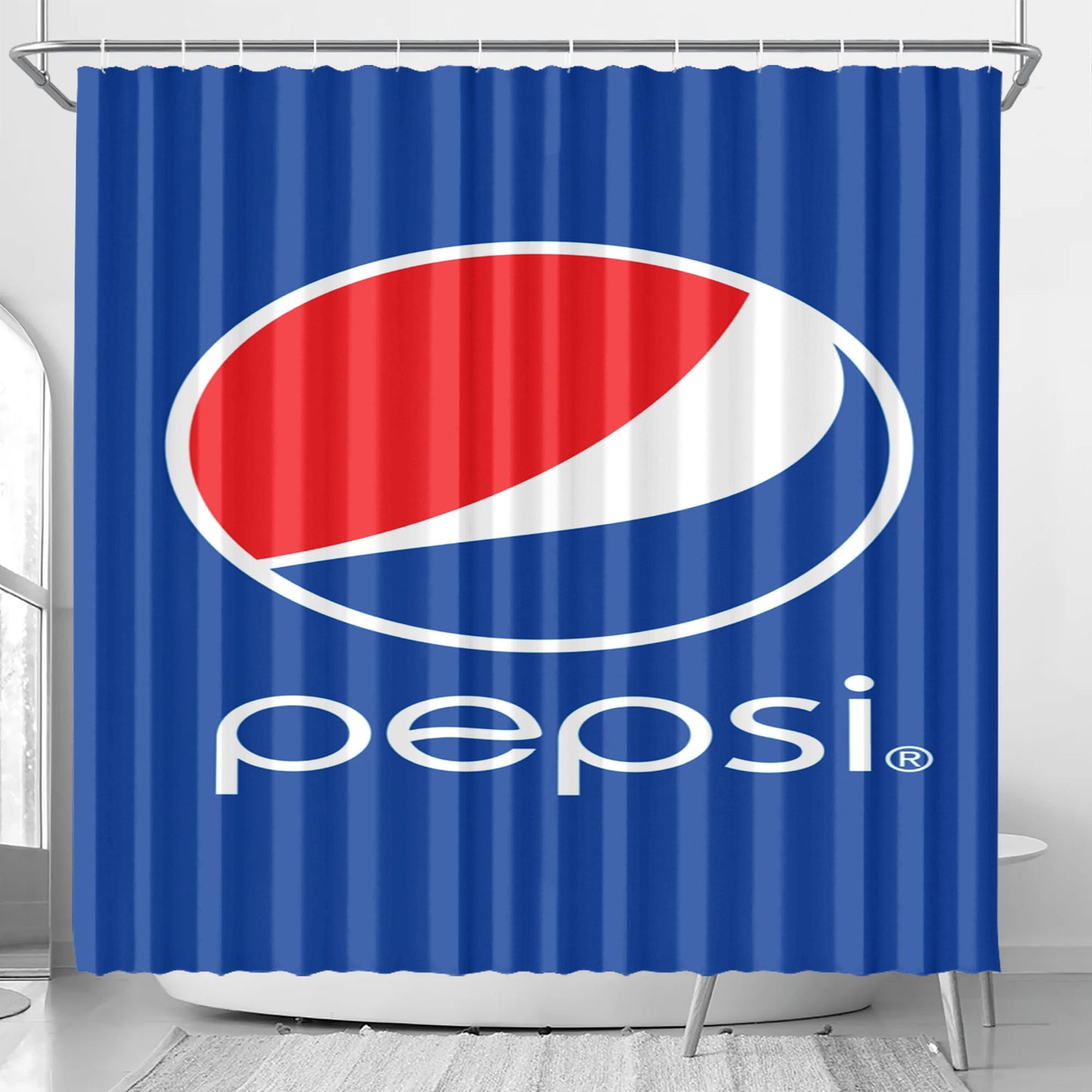 Pepsi Emblem Bathroom Shower Curtain Fabric Waterproof | 66 X 72 Inch