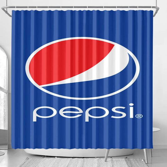 Pepsi Emblem Bathroom Shower Curtain Fabric Waterproof | 66 X 72 Inch