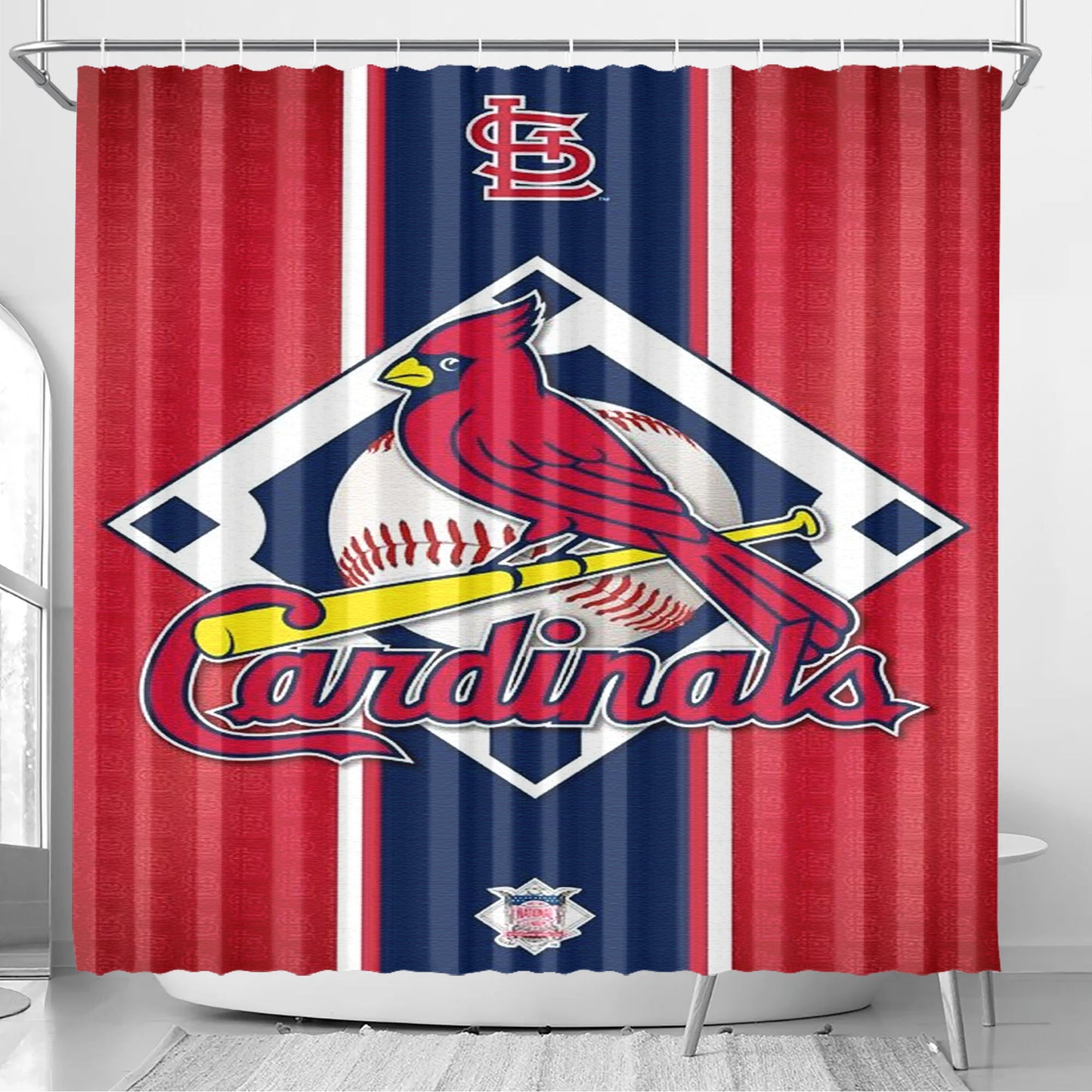 st louis cardinals logo jersey Bathroom Shower Curtain Fabric Waterproof