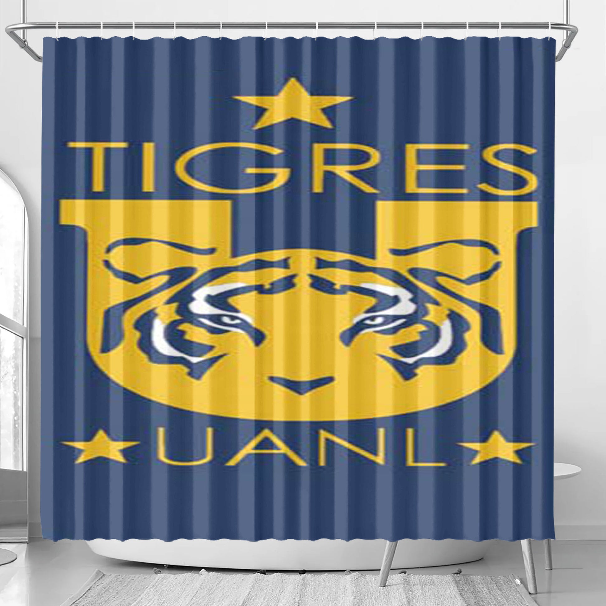 Tigres Uanl Logo Bathroom Shower Curtain Fabric Waterproof | 66 X 72 Inch
