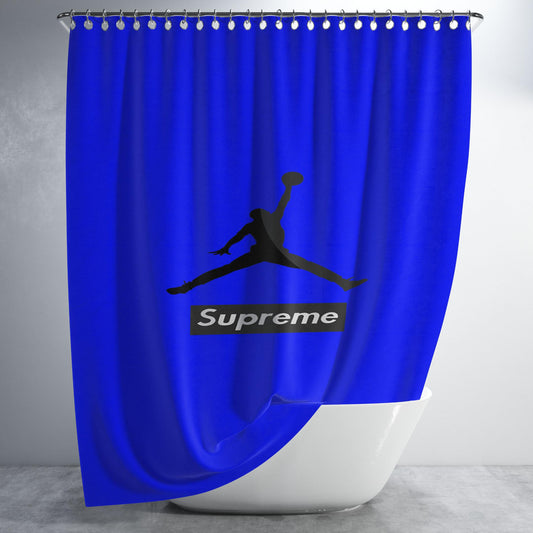 Air Jordan X Supreme Blue Endemic Bathroom Shower Curtain Fabric Waterproof | 66 X 72 Inch