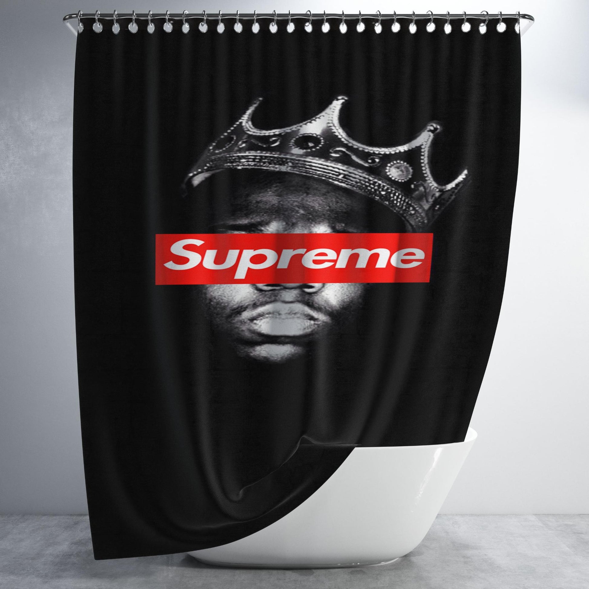Biggie Supreme Bathroom Shower Curtain Fabric Waterproof | 66 X 72 Inch