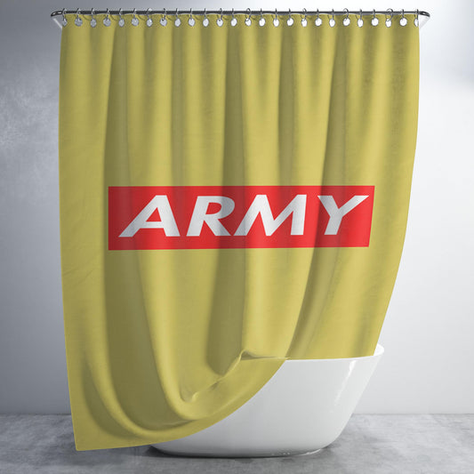 Bts Army Supreme Bathroom Shower Curtain Fabric Waterproof | 66 X 72 Inch