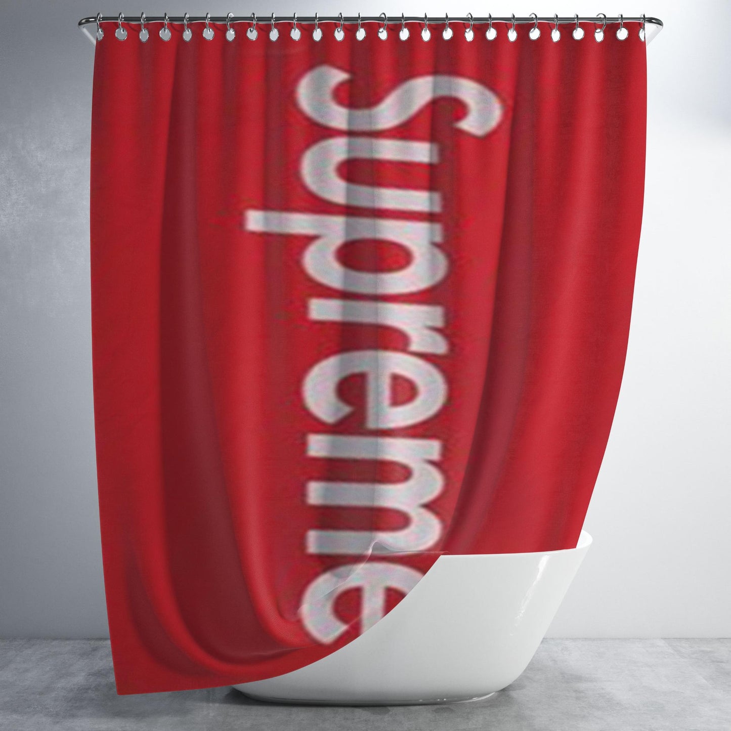 Custom Supreme Box Logo Bathroom Shower Curtain Fabric Waterproof | 66 X 72 Inch