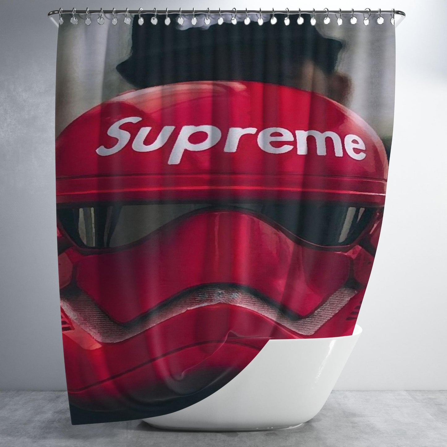 Darth Vader Red Supreme Helmet Bathroom Shower Curtain Fabric Waterproof | 66 X 72 Inch