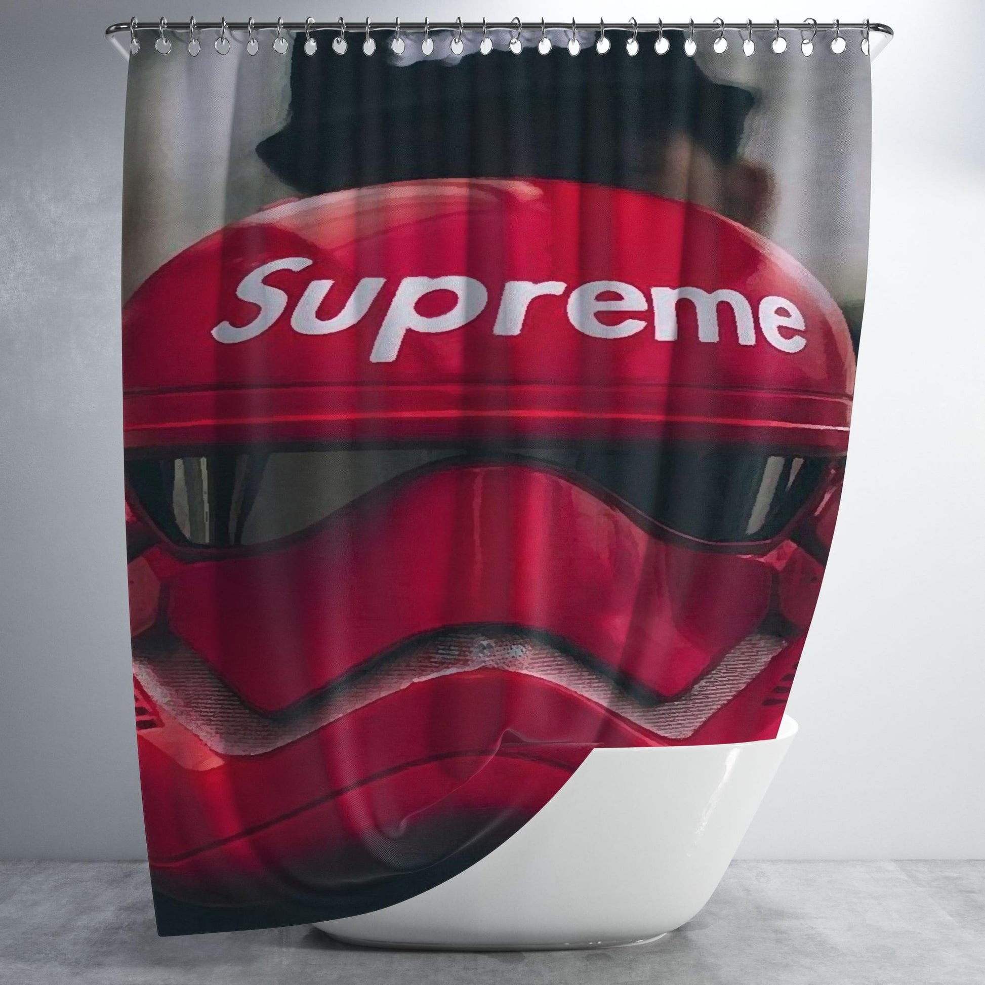 Darth Vader Red Supreme Helmet Bathroom Shower Curtain Fabric Waterproof | 66 X 72 Inch