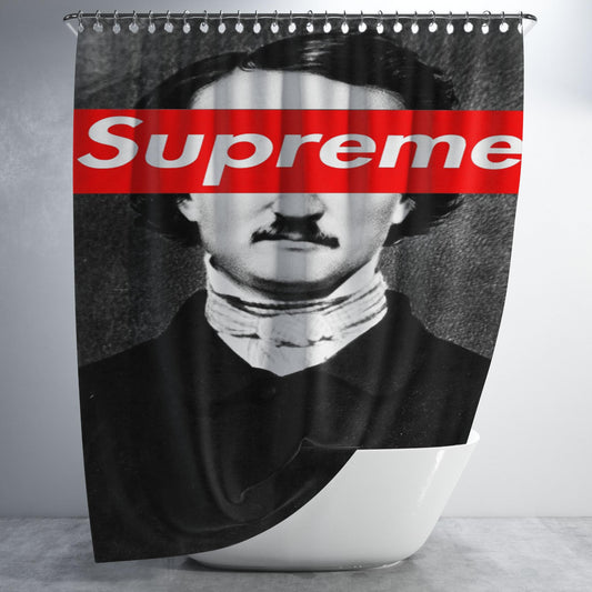 Edgar Allan Poe Supreme Bathroom Shower Curtain Fabric Waterproof | 66 X 72 Inch