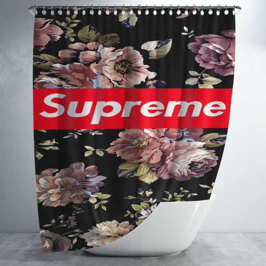 Floral Supreme Bathroom Shower Curtain Fabric Waterproof | 66 X 72 Inch