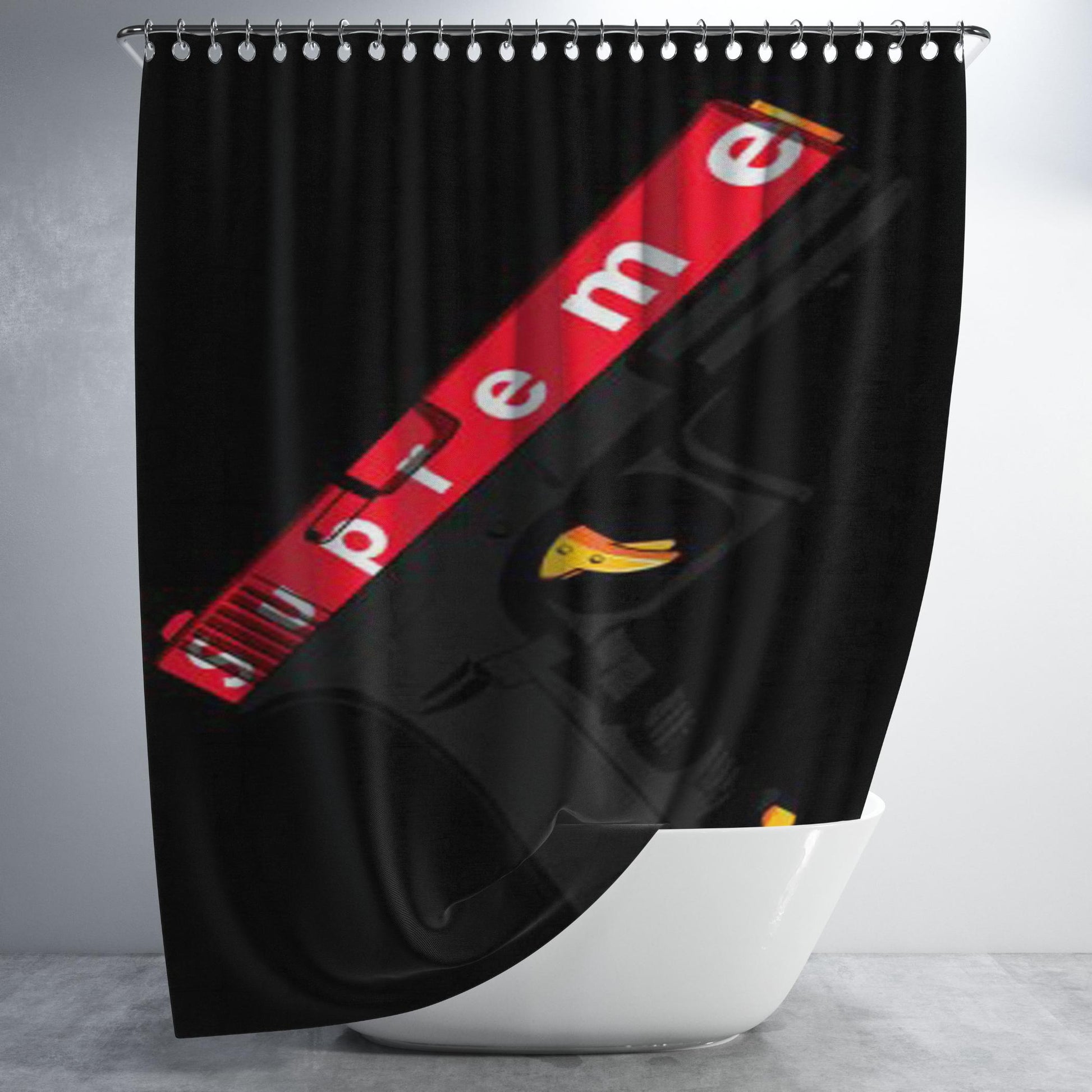 Gun Supreme Bathroom Shower Curtain Fabric Waterproof | 66 X 72 Inch
