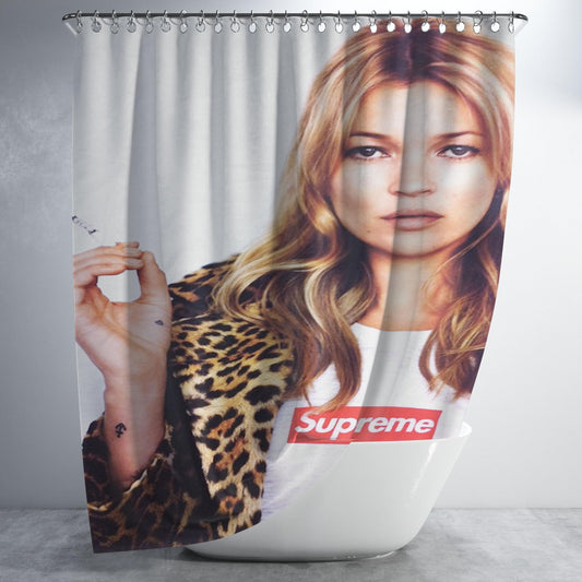 Kate Moss Supreme Leopard Bathroom Shower Curtain Fabric Waterproof | 66 X 72 Inch