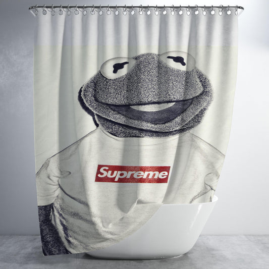 Kermit Shirt Supreme Bathroom Shower Curtain Fabric Waterproof | 66 X 72 Inch