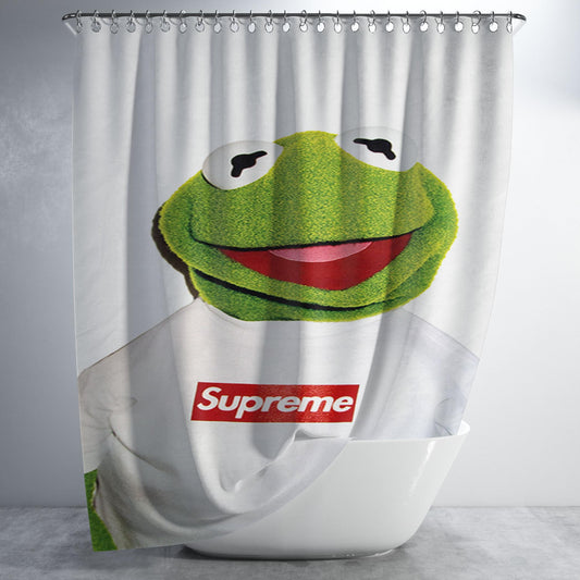 Kermit The Frog Supreme 2 Bathroom Shower Curtain Fabric Waterproof | 66 X 72 Inch