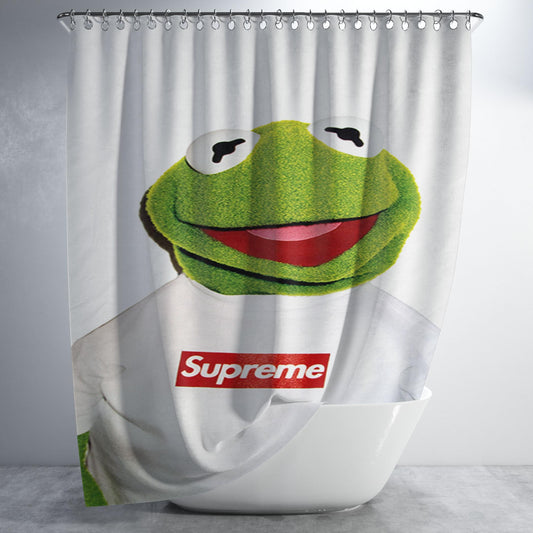 Kermit The Frog Supreme Bathroom Shower Curtain Fabric Waterproof | 66 X 72 Inch