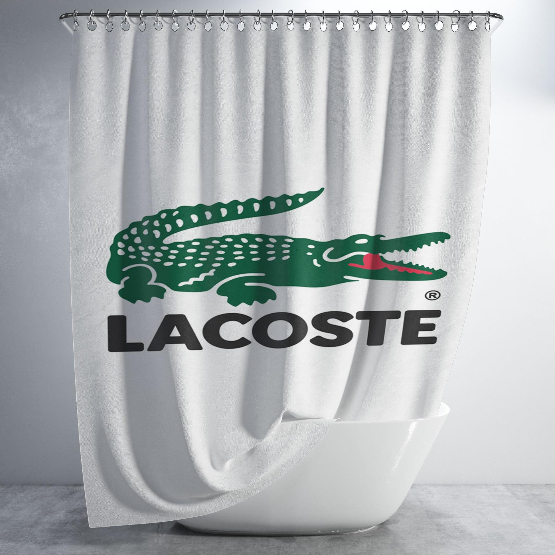 Lacoste Logo 1 Bathroom Shower Curtain Fabric Waterproof | 66 X 72 Inch