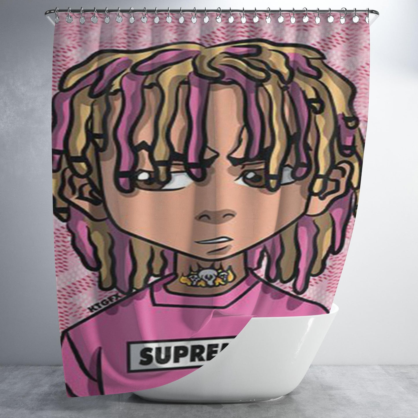 Lil Pump Boss Supreme Bathroom Shower Curtain Fabric Waterproof | 66 X 72 Inch