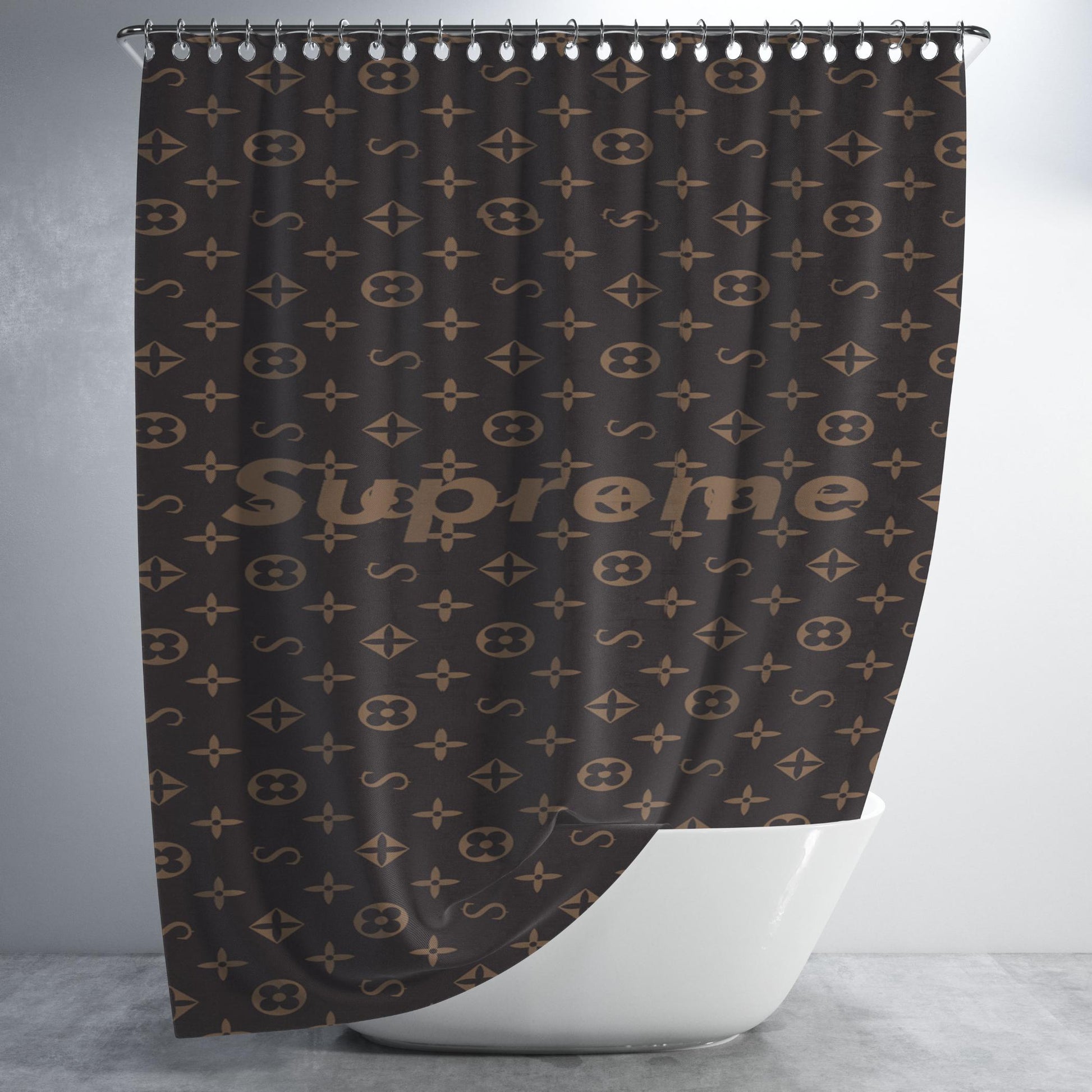 Louis Vuitton Supreme Bathroom Shower Curtain Fabric Waterproof | 66 X 72 Inch