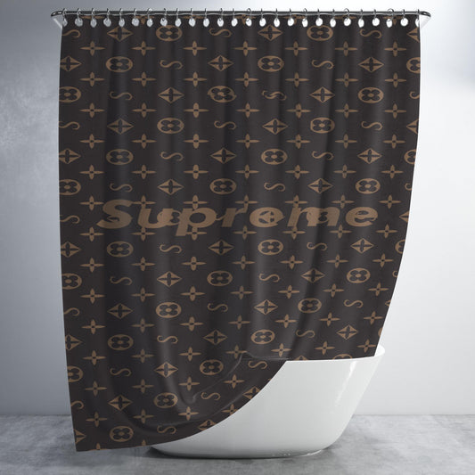 Louis Vuitton Supreme Bathroom Shower Curtain Fabric Waterproof | 66 X 72 Inch