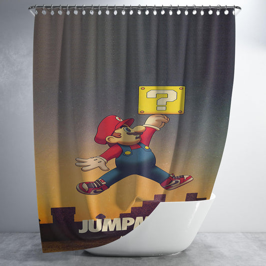 Michael Jordan Super Mario Supreme Bathroom Shower Curtain Fabric Waterproof | 66 X 72 Inch