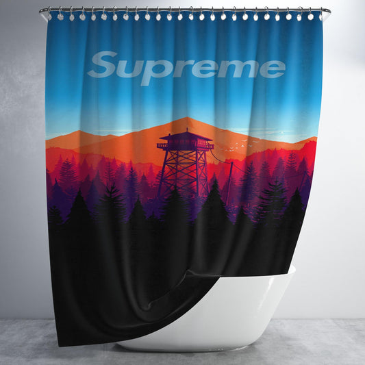 Mount Supreme Bathroom Shower Curtain Fabric Waterproof | 66 X 72 Inch