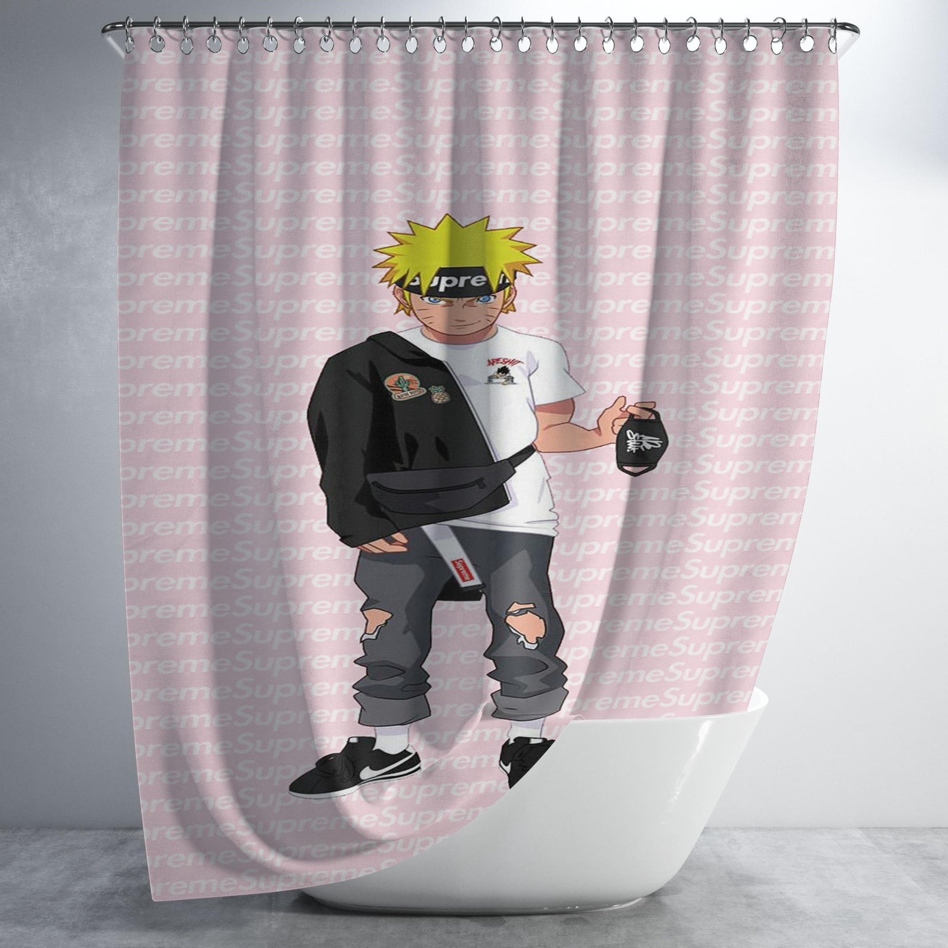Naruto Shippuden Supreme Bathroom Shower Curtain Fabric Waterproof | 66 X 72 Inch