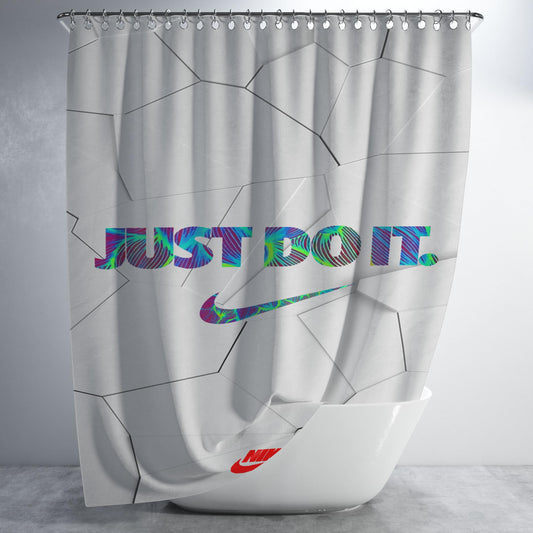 Nike Glowing Inside Bathroom Shower Curtain Fabric Waterproof | 66 X 72 Inch
