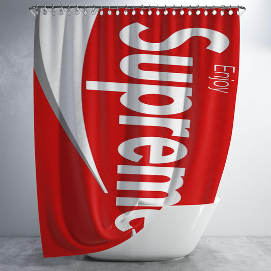 Rare Supreme Box Logo Bathroom Shower Curtain Fabric Waterproof | 66 X 72 Inch
